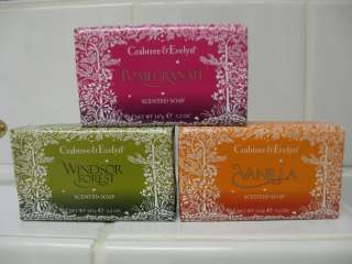 Crabtree & Evelyn Set Of 3 Scented Bars Soap NEW  