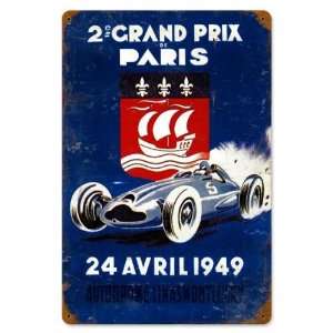  Grand Prix Paris Automotive Vintage Metal Sign   Victory 