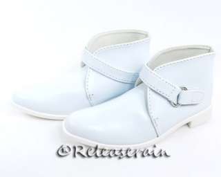 Ankle Buckle Boots Men Shoes White for 70cm Boy Dolls  