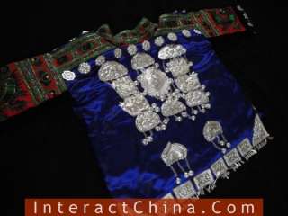 Hmong Miao Silk Brocade Silver Sequin Jacket #101YP  