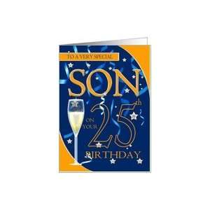  25th Birthday Son   Champagne Glass Card Toys & Games