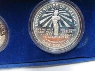 1986 S United States US Liberty Ellis Island Half & One Dollar Silver 