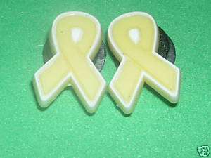 SUPPORT OUR TROOPS YELLOW RIBBON CLOG SHOE CHARMS  
