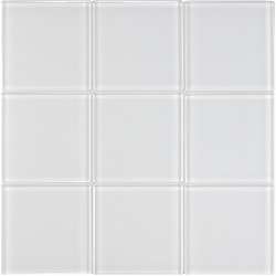   4x4 in Reflections Ice White Glass Tile (Case of 90)  Overstock