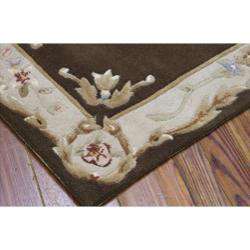 Hand tufted French Empire Brown Wool Rug (23 x 76)  
