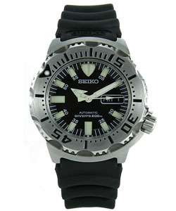 Seiko Mens 200M Divers Automatic Black Dial Watch  Overstock