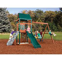 Brentwood Wood Complete Swing Set Kit  Overstock