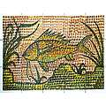 Roman Mosaic Art Fish 15 tile Ceramic Wall Mural 