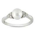   White Gold Cultured Freshwater Pearl Ring (8 8.5 mm)  Overstock