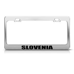 Slovenia Flag Chrome Country Metal license plate frame Tag Holder