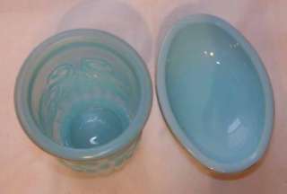 VINTAGE AVON BLUE MILK GLASS SOAP DISH & TUMBLER OR TOOTHBRUSH HOLDER 