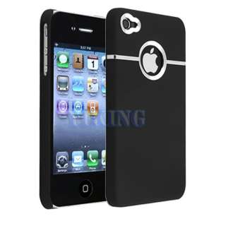 New Deluxe Black Case Cover W/Chrome For Apple iPhone 4 4G 4S  