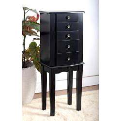 Contemporary Style Black Jewelry Armoire Chest  