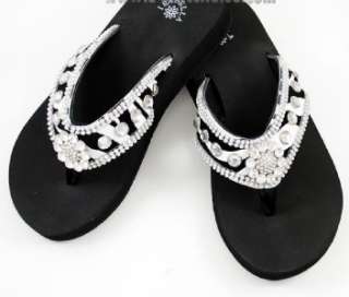 Zebra Rhinestone Isabella Western Bling Flip Flops Sandals Shoes Sz 