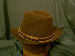 Vintage P & C Habig Vienna Ventilo Fedora Hat, Brown with Sewn Hatband 