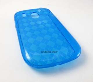 BLUE ARGYLE HARD TPU GEL CANDY SKIN CASE COVER FOR LG 500G PHONE 