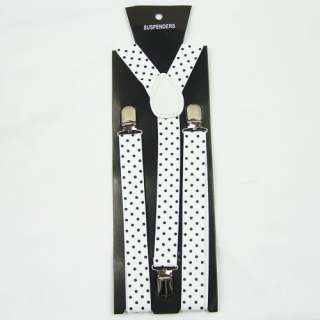 Men’s polka dot clip on Unisex suspenders braces BD852  