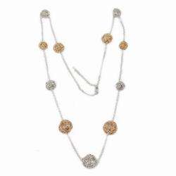 Two tone Brass Wire Ball Chain Necklace  