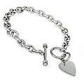 Stainless Steel Heart Toggle Clasp Bracelet