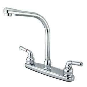   Twin Brass Lever Handle 8 Kitchen Faucet Less Sprayer, Chrome: Home