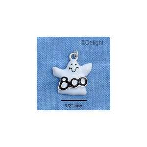  C1790 tlf   BOO Ghost   Silver Plated Charm: Home 