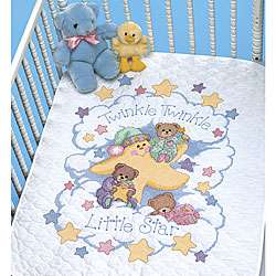 Twinkle Twinkle Stamped Cross Stitch Quilt Kit  Overstock