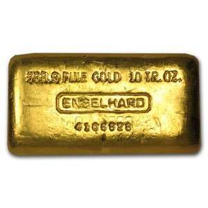    10 oz Loaf Style Engelhard Poured Gold Bar .9999 Fine Beauty