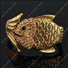 Brown Swarovski crystal rhinestone mermaid fish fashion jewelry gold 