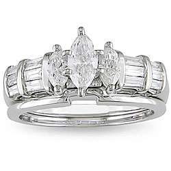 14k White Gold 1ct TDW Diamond Bridal Ring Set (G H, I1 I2 