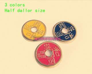 Chinese Coin/Half Dollar Size/Free shipping/close up magic/3 colors 