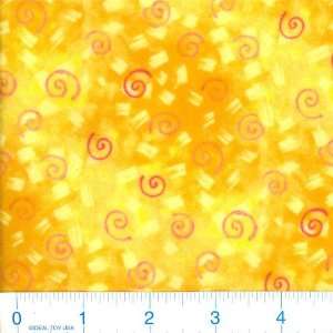  45 Wide Flannel Razzle Dazzle Swirling Yellow Fabric By 