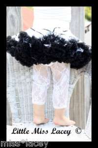 LACE TIGHTS LEGGINGS BABY GIRL BLACK WHITE SZ 1 9 YEARS  