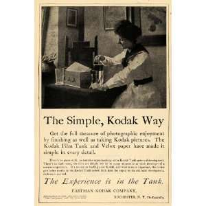  1911 Ad Eastman Kodak Film Tank Velox Picture Paper NY 