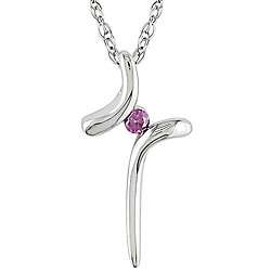 10k White Gold Pink Diamond Accent Cross Necklace  Overstock