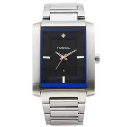 Fossil Mens Diamond Black Dial Watch  Overstock