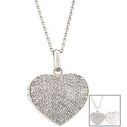 Sterling Silver 2ct TDW Diamond Heart Locket (J K, I3)  