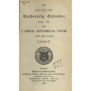  Calendar: Ireland) Trinity College (Dublin: Books