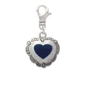  Blue Concho Heart Clip On Charm Arts, Crafts & Sewing