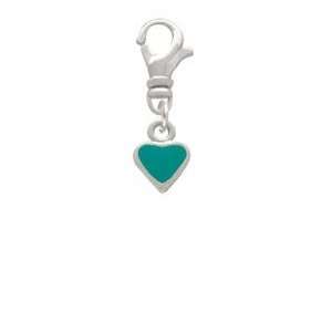  Mini 2 Sided Teal Heart Clip On Charm Arts, Crafts 