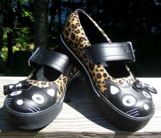 TUK Womans LEOPARD Print KITTY Bow MARY JANE Sneakers  