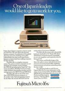 1983 Fujitsu Micro 16s Personal Computer   Old Ad  