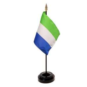  Sierra Leone Flag 4X6 Inch Mounted E Gloss Patio, Lawn 