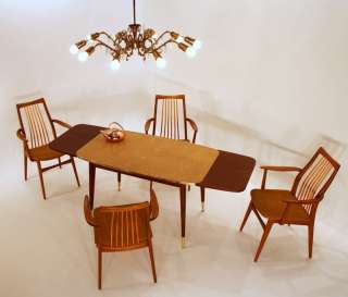 50s DINING SET 4 chairs + table formica + lamp a 50  
