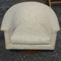 Vintage Barrel Back Lounge Swivel Lounge Arm Chair  