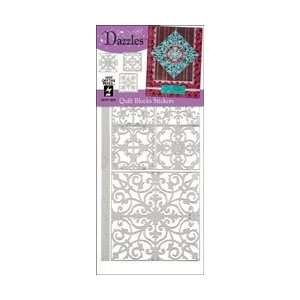  Hot Off The Press Dazzles Stickers Quilt Blocks Silver; 5 