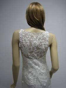   Wong Lace Beige Ivory Cream White Dress Evening Wedding Gown 6  