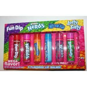 Fun Dip/Rainbow Nerds/Runts/Laffy Taffy Mega Flavor Lip Balms, Set of 