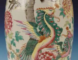 Amazing Chinese Porcelain Vase Birds 19th C. Quality! 24 Inch!  