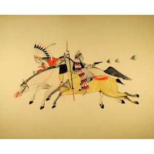   Wounded Horse Battle Bayonet   Hand Painted Lithograph: Home & Kitchen