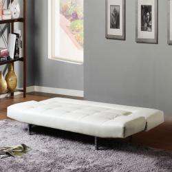 Bento Klic Klac White Vinyl Futon Sofa Bed  